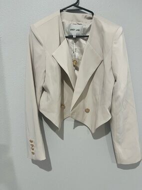 Cream/beige Grey Lab Women's Cream Cropped Blazer Sz small